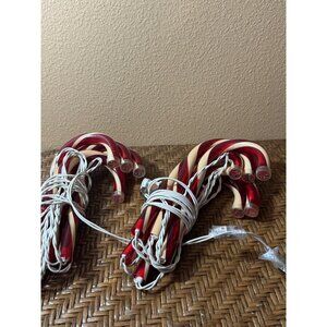 Candy Cane Christmas Lights String Plug In Holiday Decor Indoor Outdoors 2 Sets